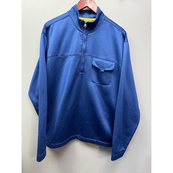 Chaps‎ Sweater Jacket Mens XXL blue 1/4 zip pullover pockets Golf Casual - Picture 1 of 8